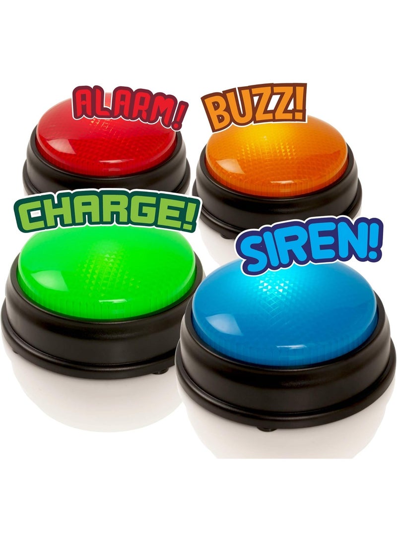 kaichi 4-Pack Game Buzzers with Lights & Sound – Family Feud Style Answer Buzzers for Kids & Adults, Classroom Quiz & Party Game Set - Image 2